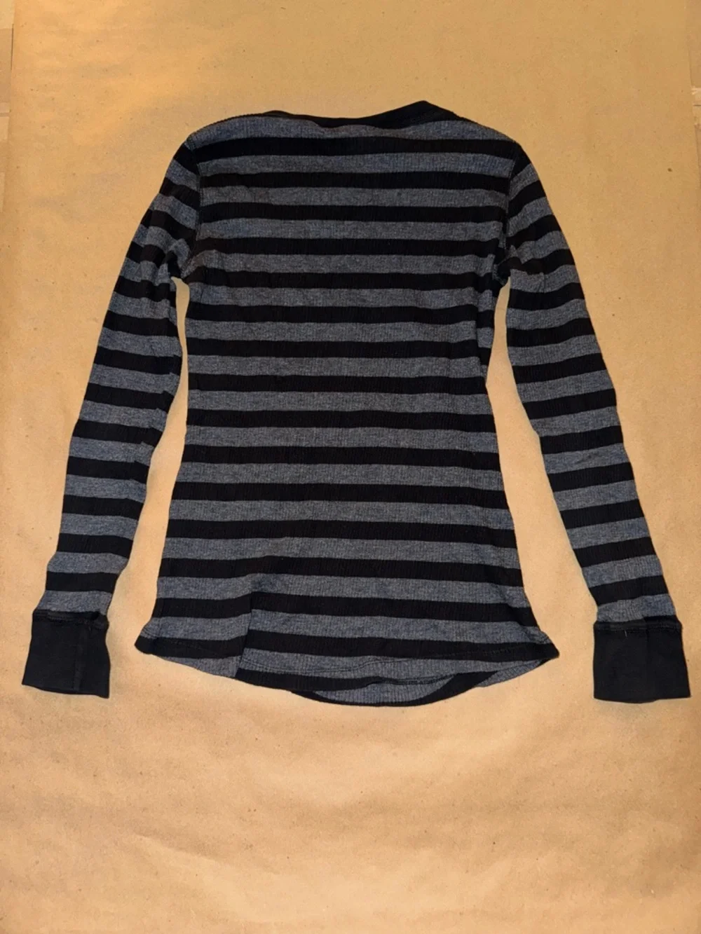 Blu Chic Y2K Black Graphic Striped Long-Sleeve Tee Skull And Roses Emo Grunge - Picture 10 of 10